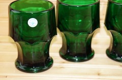 Viking Arlington Forest Green (4) Flat Tumblers, 4 3/4″, NEW
