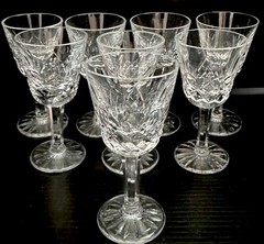 Set if 8 Waterford Crystal Lismore Liqueur Cordial Glasses 3.5″ Signed