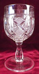 Group Thumbprint Goblet West Virginia Glass Mfg Co 225 Paneled 1899 #32