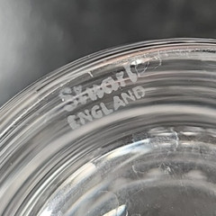 8 Stuart Crystal Dash Dot Tumblers Set Depression Clear Cut England Antique Lot