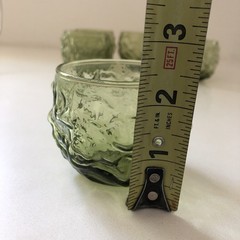 Set /6 ANCHOR HOCKING Lido Milano Green Tumbler Rocks Glasses 5oz MCM-MINT!