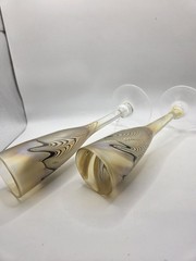 Marc Boutte Pulled Feather Art Glass Glasses