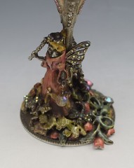KIRKS FOLLY DRAGON WINE GOBLET GLASS JEWELED STONES RARE 8″