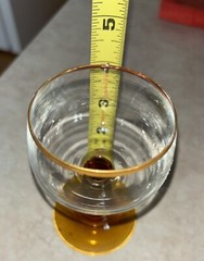 Glasses Stem / Pedestal with Amber Colored Base 2 x 5 1/4″ Vintage Bar Glass