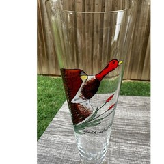 Ned Smith 8.25″ Pilsner Beer Glasses-Pitcher-Waterfowl-Painted Ducks- Set of 7