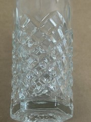 6 Pc Libbey Criss-Cross Diamond Cut Ice Glass Tumblers Set