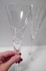Lenox Crystal Germany Adorn Champagne Toasting Flutes Set of Two New