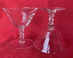 Cambridge “Caprice” Elegant Blown Glass Stemware Goblets Swirl Effect Set of 8
