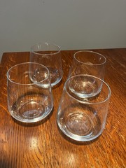 Sur La Table Old Fashioned Glasses 17 oz Clear 4-Piece Set Dishwasher Safe
