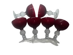 Morgantown Golf Ball Ruby Goblet- 5″ set of 6