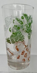 Vtg Set 4 Federal Glass Tumblers Dance Theme: Conga Samba Charleston Minuet