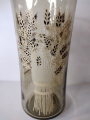 4 Vintage Libbey Franco Wheat Water Glass Tumbler Smokey Amber Mid-Century MCM