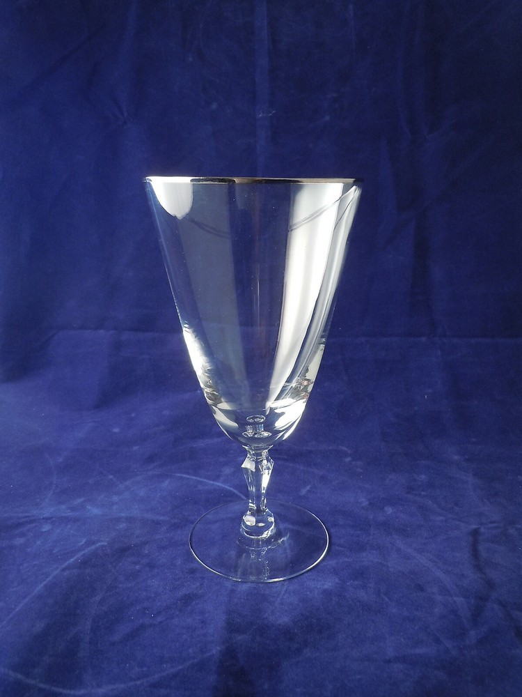 4 Tiffin Franciscan Glass 13620 Platinum Water Goblets Crystal Set of 4