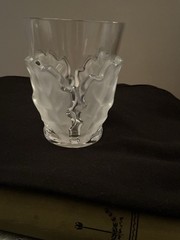 Lalique France Chene Frosted Oak Leaf Double Old Fashion 4.5” Signed