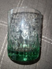 Libbey IRIS SPANISH GREEN Tumbler/Whiskey Glasses~ 6 1/2″ and 4″ VTG Handblown