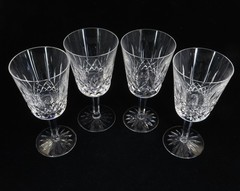 Set of 4 Waterford Crystal Lismore Water Goblets 6 7/8″ t