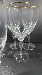 Lenox Monroe Crystal Iced Tea Glasses Gold Trim 8″ Set of 6