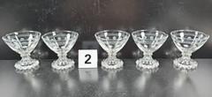 16 Pc Anchor Hocking Berwick Boopie Clear Circles Bands Goblet Champagne MCM Lot