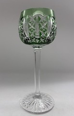 Saint Louis Roemer Crystal Cut To Clear Green wine Glass 7.25” (d)
