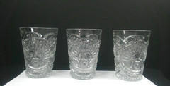 Sunshine, US Glass, # 15110, Flat Tumblers, (3), USA, EAPG, c 1908, ExCd