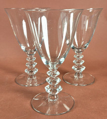 Duncan Miller Goblet Stem #5317 Cathay Blank Lot of 3 Lead Blown Stemware