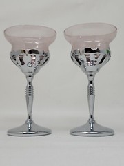 Set of 4 Farber Brothers Krome Kraft Cambridge Glass Morgantown Liquor Cocktail