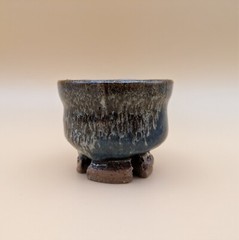 sake cup　”GUINOMI　HAGI-YAKI” peacock glaze 01