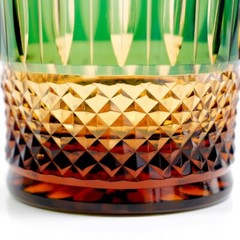 Whiskey Crystal Edo Kiriko Hand Cut To Clear Wiskey Wine Beer Glass 250ml Green