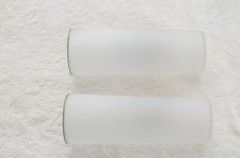 2 Federal Glass Frosted Tumbler Tom Collins Highball MCM Glasses Chinoiserie