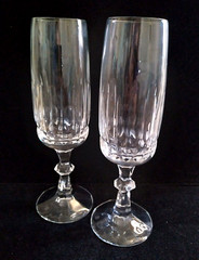 Set 2 Schott Zwiesel Lead Crystal Tango Pattern Champagne Flutes 8″T