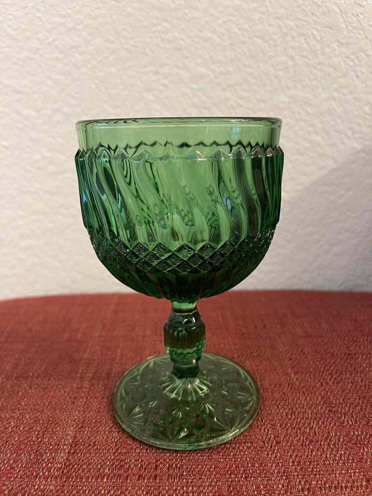 L. G. Wright Jersey Swirl Green (1) Water Goblets, Replacement