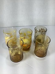 Vintage Wheat Design 4oz Juice Glasses By Libbey®️~Mixed Lot