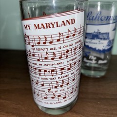 VTG 5 States Collectors Glasses Drinking Tumbler with Sheet Music Novelty