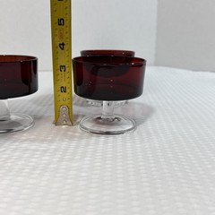 Set Of 3 Luminarc Arcoroc France Cavalier Ruby Red Champagne Sherbet Glass 3.25″