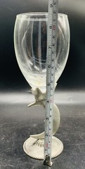 Vintage Pewter Stem Footed Moon Star Juice Glass