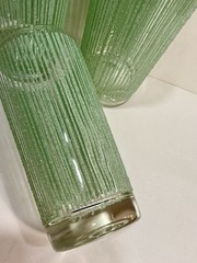 Vintage Set of 3 Georges Briard GREEN Icicle Tumbler Glasses