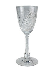 Vintage Signed Hawkes Gravic Cut Crystal China Aster Wine Glass Stem #7240