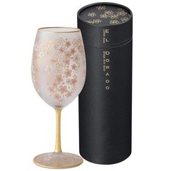 Sakura Cherry Blossom Wine Glass Gold Leaf Pattern Large 540ml Gift Japan