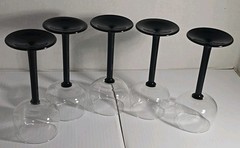 Vintage Luminarc Domino Black Stem Cordial Aperitif Glasses – Set of 5 – France