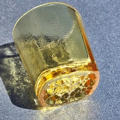 🍋 Heavy Bottom Scuffs 🍋 Citrus On The Rocks Glass 🍋 Signed 🍋 Fire and Light