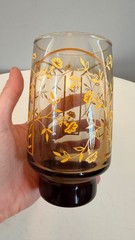 Libbey Accent Glassware Set Of 4 Cooler Glasses 16 Oz Yellow Floral Design