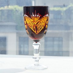 Bohemian Fashion Crystal Glass Goblets Hand Cut Patterns Wine Glass Red 3.6oz