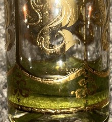 Culver Toledo Green/22k Gold Highball Glasses -RARE SET OF 4! SIGNED CIRCA 1950