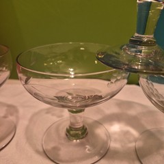 Set of 5 Vintage Princess House Etched Grape Champagne or Sherbet Glasses
