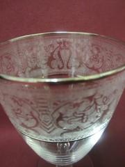 GASTONBURY LOTUS Crystal Brocade Silver Platinum Iced Tea Goblet 6 1/8″