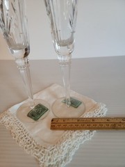 Pair Lenox Millennium Edition Fine Crystal Champagne Flutes 9.75″ Toasting