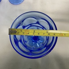 Set Of 4 Blue Water Goblets Fostoria Argus Stemmed Drinking Glasses 6 1/2”