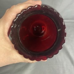 Vintage Royal Ruby Red Glass Scalloped Rim Large 9″ Anchor Hocking Vase