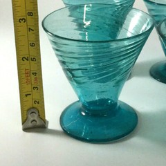 Blue Cocktail Dessert 8 Glasses 3″H Parfait Sundae Vintage Collectible