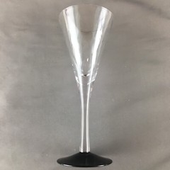 Set of 3 Tall Glass 6 ounce Wine Cocktail Glasses Flutes Black Amethyst Base